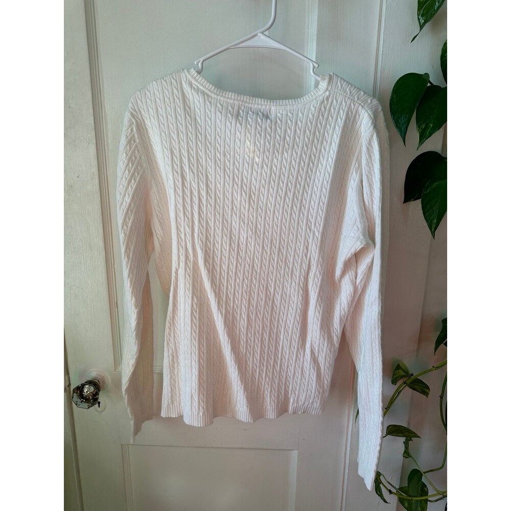 Chadwick’s women’s size x-large white v-neck sweater - Picture 7 of 9